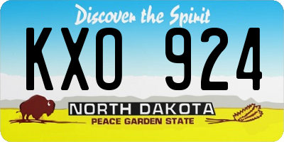 ND license plate KXO924