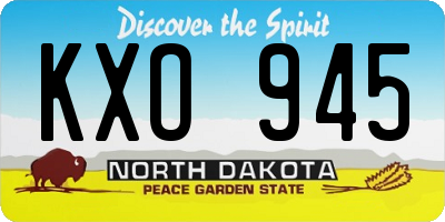 ND license plate KXO945