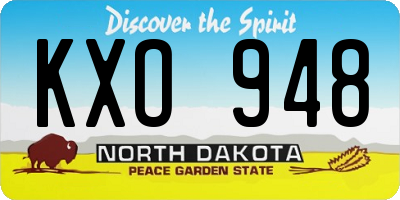 ND license plate KXO948