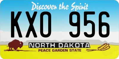 ND license plate KXO956