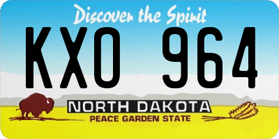 ND license plate KXO964