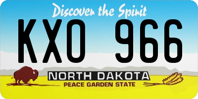 ND license plate KXO966