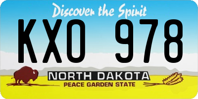 ND license plate KXO978