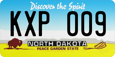 ND license plate KXP009