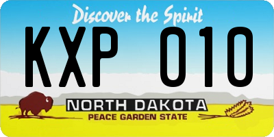 ND license plate KXP010