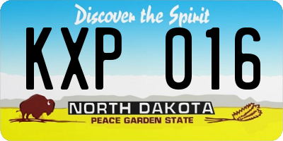 ND license plate KXP016