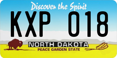ND license plate KXP018