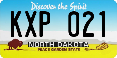 ND license plate KXP021