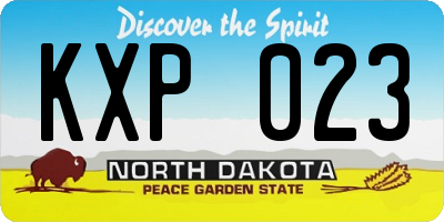 ND license plate KXP023