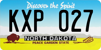 ND license plate KXP027