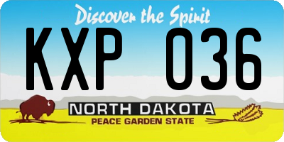 ND license plate KXP036