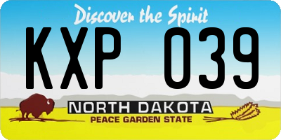 ND license plate KXP039