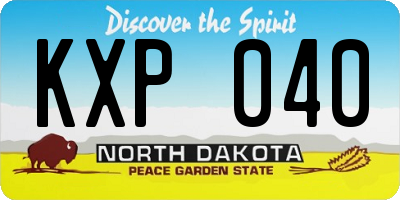 ND license plate KXP040