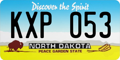 ND license plate KXP053