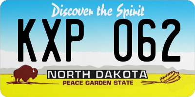ND license plate KXP062