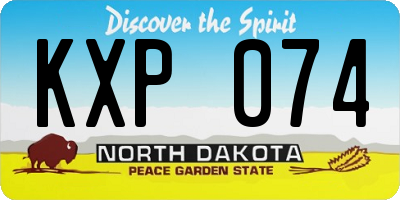 ND license plate KXP074