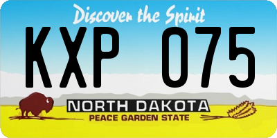 ND license plate KXP075