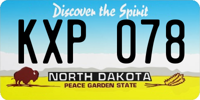 ND license plate KXP078