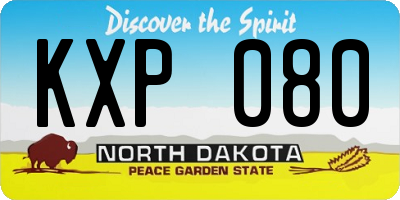 ND license plate KXP080