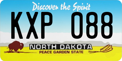ND license plate KXP088