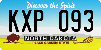 ND license plate KXP093