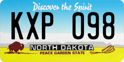 ND license plate KXP098