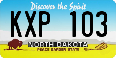 ND license plate KXP103