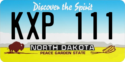 ND license plate KXP111