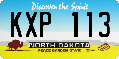 ND license plate KXP113