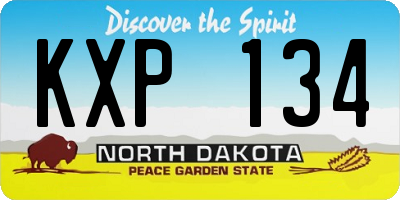 ND license plate KXP134