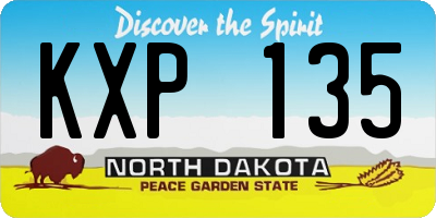 ND license plate KXP135