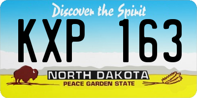 ND license plate KXP163