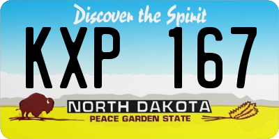 ND license plate KXP167