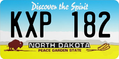 ND license plate KXP182