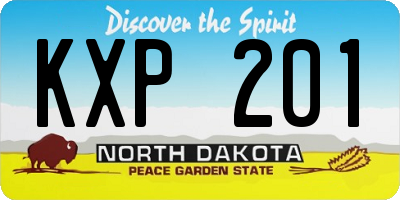 ND license plate KXP201