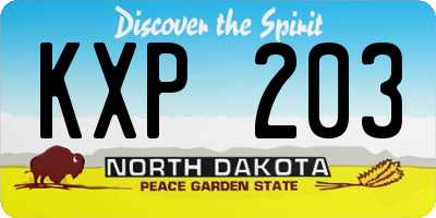 ND license plate KXP203