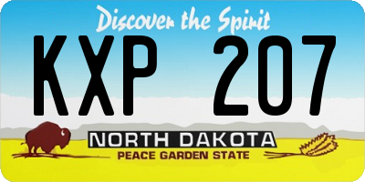 ND license plate KXP207