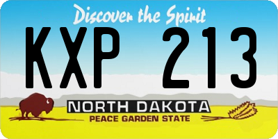 ND license plate KXP213