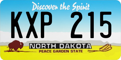 ND license plate KXP215