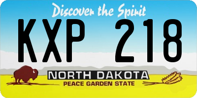ND license plate KXP218
