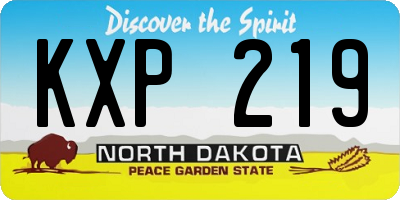 ND license plate KXP219