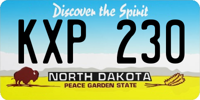 ND license plate KXP230