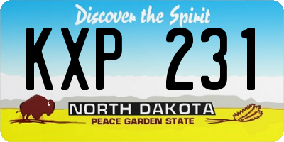 ND license plate KXP231