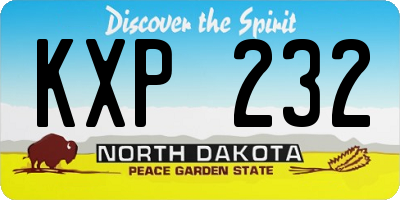ND license plate KXP232