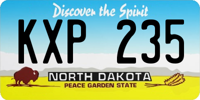 ND license plate KXP235