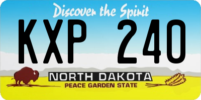ND license plate KXP240