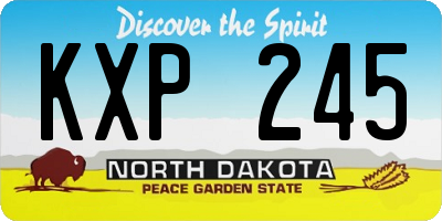 ND license plate KXP245