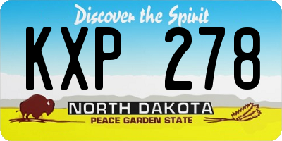 ND license plate KXP278