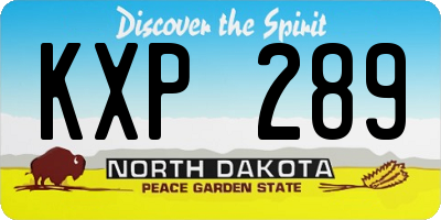 ND license plate KXP289