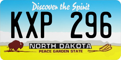 ND license plate KXP296